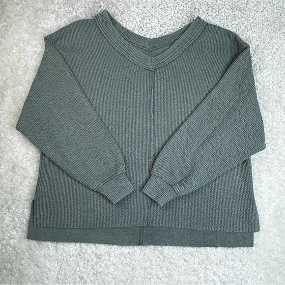 Aerie Wonder Textured Shirt Oversize Loungewear Comfy XS - Picture 2 of 8